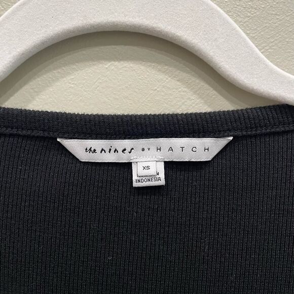 The Nines by HATCH Rib Knit Black Maternity Dress - Size: XS - Picture 3 of 8